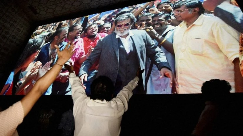 Fans of superstar Rajinikanth watching and celebrating the screening of "Kabali" at a theatre in Chennai Fans of superstar Rajinikanth watching and celebrating the screening of "Kabali" at a theatre in Chennai
