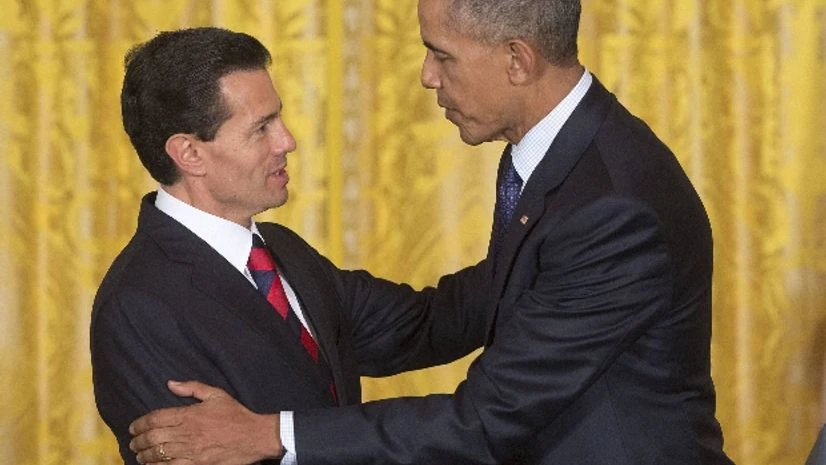 Mexican President Enrique Pena Nieto with US President Barack Obama Mexican President Enrique Pena Nieto with US President Barack Obama