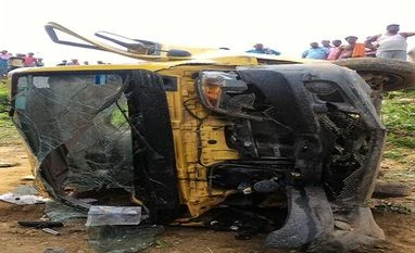 10 school children killed in van-train collision in UP Van-train collision