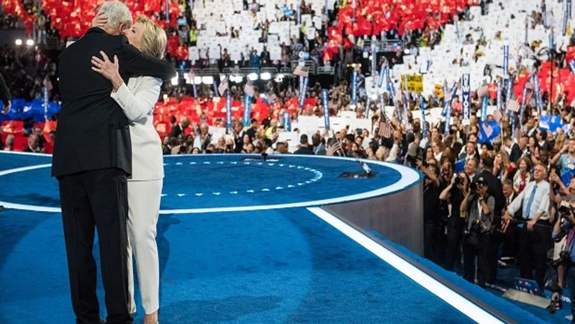 Former US President Bill Clinton hugs his wife, Hillary Clinton after the latter accepted Democratic Presidential nomination for the US elections 2016 at the Democratic National Convention in Philadelphia. Photo: Hillary Clinton Twitter Handle Former US President Bill Clinton hugs his wife, Hillary Clinton after the latter accepted Democratic Presidential nomination for the US elections 2016 at the Democratic National Convention in Philadelphia. Photo: Hillary Clinton Twitter Handle