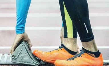 Why you won't see some shoe logos at Rio The hurdler Johnny Dutch, who did not have a shoe sponsor, used spray paint to conceal his brand of footwear at the United States Olympic trials last month Photo | The New York Times