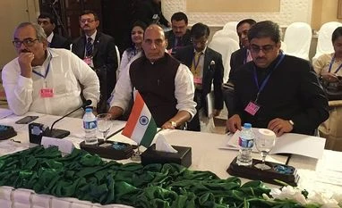 Ensure terrorism is not 'glorified and patronised', Rajnath tells Saarc members Indian delegation headed by Home Minister Rajnath Singh participating in the first working session of Saarc Home Ministers' Conference 2016 in Islamabad. Photo: HMO India Twitter Handle