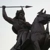 An equestrian statue of Peshwa Baji Rao I outside Shaniwar Wada, Pune. Source: Wikipedia