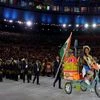 Abhinav Bindra carries the flag of India during the opening ceremony for the 2016 Summer Olympics in Rio de Janeiro, Brazil.