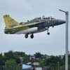 IAF fighter plane Tejas, lands at Raja Bhoj Airport in Bhopal. Tejas is set go to Leh airbase from Bengaluru through Bhopal.