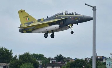 Discussion on finance, budget management in IAF held IAF fighter plane Tejas, lands at Raja Bhoj Airport in Bhopal. Tejas is set go to Leh airbase from Bengaluru through Bhopal.