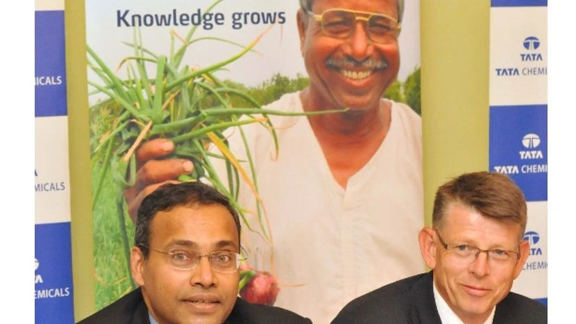 (From left to right) R Mukundan, Managing Director, Tata Chemicals and Terje Knutsen. Senior VP and Head of Crop Nutrition, in Mumbai (Pic: Suryakant Niwate) (From left to right) R Mukundan, Managing Director, Tata Chemicals and Terje Knutsen. Senior VP and Head of Crop Nutrition, in Mumbai (Pic: Suryakant Niwate)