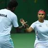 Sania Mirza and Rohan Bopanna in action during the mixed doubles game at the Olympics. Photo: Twitter