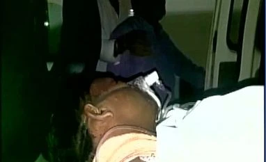 BJP leader Brijpal Teotia injured after assailants fire 100 rounds at his convoy BJP leader Brijpal Teotia being rushed to the hospital. (Photo: ANI's Twitter Handle)