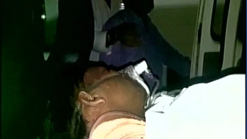BJP leader Brijpal Teotia being rushed to the hospital. (Photo: ANI's Twitter Handle) BJP leader Brijpal Teotia being rushed to the hospital. (Photo: ANI's Twitter Handle)