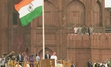 We are improving governance in the country: PM Prime Minister Narendra Modi after unfurling the national flag at the Red Fort in New Delhi on the occasion of 70th Independence Day. Photo: DD India's Twitter handle