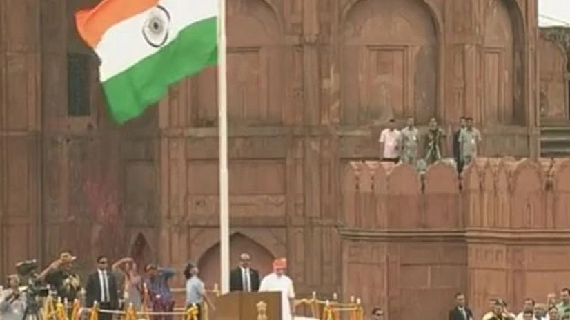 Prime Minister Narendra Modi after unfurling the national flag at the Red Fort in New Delhi on the occasion of 70th Independence Day. Photo: DD India's Twitter handle Prime Minister Narendra Modi after unfurling the national flag at the Red Fort in New Delhi on the occasion of 70th Independence Day. Photo: DD India's Twitter handle