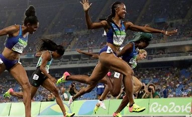 Rio Olympics: United States Brianna Rollins wins women's 100m hurdles gold medal Brianna Rollins from the United States celebrates after winning the gold medal in the women's 100-meter hurdles final