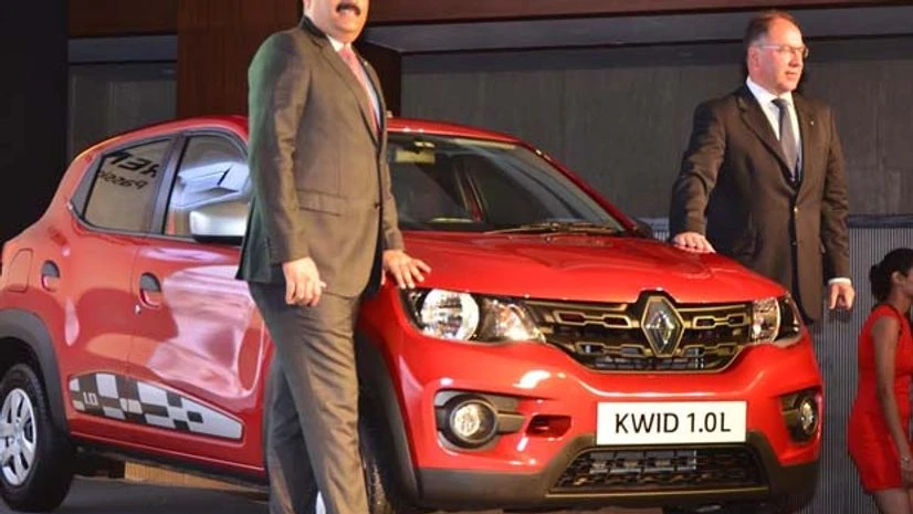 Sumit Sawhney, country CEO and MD Renault India Operations and Rafael Treguer, VP Sales and Marketing Renault India at the launch of Kwid. File Photo: Sanjay Sharma Sumit Sawhney, country CEO and MD Renault India Operations and Rafael Treguer, VP Sales and Marketing Renault India at the launch of Kwid. File Photo: Sanjay Sharma
