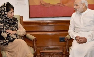 Kashmir unrest: Mehbooba Mufti-Narendra Modi to meet today, find solution File photo: Prime Minister Narendra Modi with Chief Minister of Jammu and Kashmir Mehbooba Mufti at a meeting in New Delhi