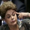 Suspended Brazilian President Dilma Rousseff reacts during her impeachment trial, Photo: AP/PTI