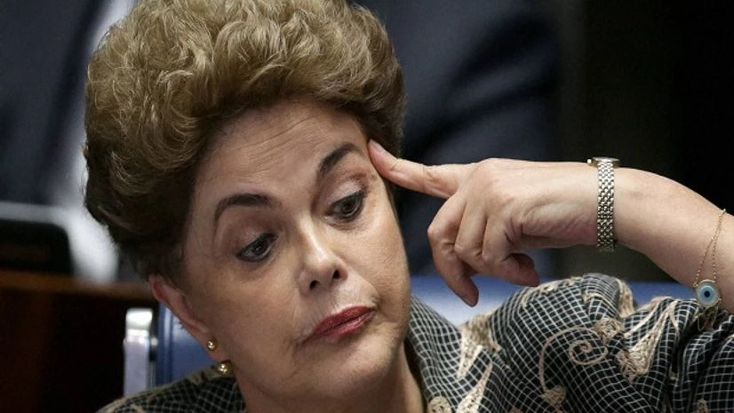 Suspended Brazilian President Dilma Rousseff reacts during her impeachment trial, Photo: AP/PTI Suspended Brazilian President Dilma Rousseff reacts during her impeachment trial, Photo: AP/PTI