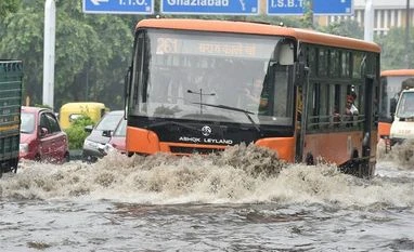 Can't tolerate water-logging year after year: High Court ehicle pass through water logged roads after rain in New Delhi