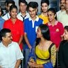 Delhi Chief Minister Arvind Kejriwal with Olympic silver medalist shuttler PV Sindhu, bronze medalist Sakshi Malik