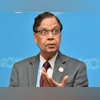 Vice Chairman of Niti Aayog Arvind Panagariya talking to the media during the G20 Summit in Hangzhou