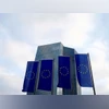 EU flags fly in front of European Central Bank headquarters in Frankfurt 1 of 1 Items European Union (EU) flags fly in front of the European Central Bank headquarters in Frankfurt, Germany