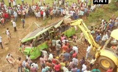 16 killed, 30 injured in bus accident in Odisha Bus mishap in Angul, Odisha