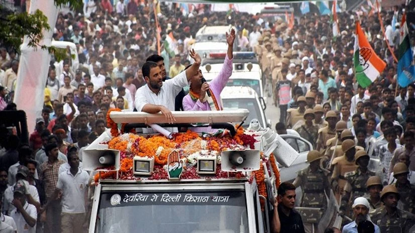 Congress Vice President Rahul Gandhi during his road show Congress Vice President Rahul Gandhi during his road show