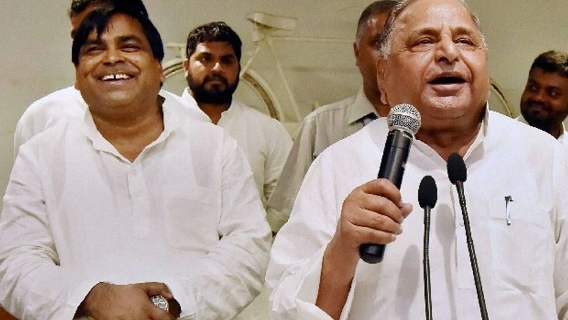 Samajwadi Party supremo Mulayam Singh Yadav addressing the media and party workers at party office in Lucknow on Friday. Sacked minister Gayatri Prajapati is also seen Samajwadi Party supremo Mulayam Singh Yadav addressing the media and party workers at party office in Lucknow on Friday. Sacked minister Gayatri Prajapati is also seen