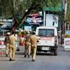 Special Operation Group of Jammu and Kashmir police personnel move inside the Army Brigade camp during a terror attack in Uri, Jammu and Kashmir.