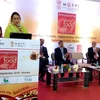 Food Processing Minister Harsimrat Kaur Badal addressing the audience at Annapoorna - World of Food India