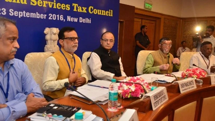 CBEC Chairman Najib Shah, Revenue Secretary Hasmukh Adhia, Finance Minister Arun Jaitley, MoS Finance Santosh Gangwar and Puducherry Chief Minister V Narayanasamy at first meeting of the GST Council in New Delhi. Photo: Sanjay Kumar Sharma CBEC Chairman Najib Shah, Revenue Secretary Hasmukh Adhia, Finance Minister Arun Jaitley, MoS Finance Santosh Gangwar and Puducherry Chief Minister V Narayanasamy at first meeting of the GST Council in New Delhi. Photo: Sanjay Kumar Sharma