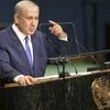 Israel Prime Minister Benjamin Netanyahu speaks during the 71st session of the United Nations General Assembly at UN Headquarters.