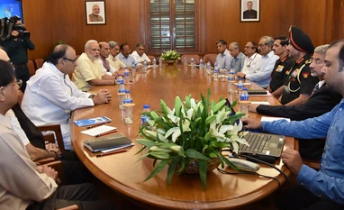 Cabinet reshuffle likely to take place after monsoon session of Parliament PM Narendra Modi chairs Cabinet Committee on Security (CCS) meeting (Image source: ANI)