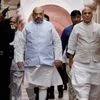 Home Minister Rajnath Singh and BJP President Rajnath Singh arrive to attend an all-party meeting in New Delhi