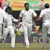 :Indian bowler R.Ashwin celebrates the wicket of New Zealand batsman Martin Guptill on the third day of the final test match being played against New Zealand in Indore. Photo: PTI
