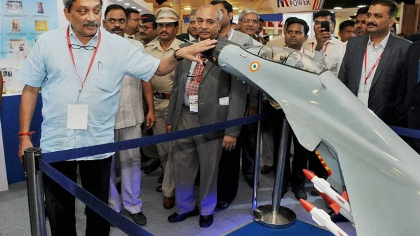 Union Defence Minister Manohar Parrikar looking at exhibits during the inauguration of METand HTS 2016 exibition in Vashi, New Mumbai. Photo: PTI Union Defence Minister Manohar Parrikar looking at exhibits during the inauguration of METand HTS 2016 exibition in Vashi, New Mumbai. Photo: PTI