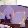 Prime Minister Narendra Modi addresses a joint conference with Russian President Vladimir Putin. (Photo: Twitter/@MEAIndia)