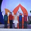 Jacob Zuma, Xi Jinping, Narendra Modi, Vladimir Putin, Michel Temer dressed in 'Indian jackets' at the Goa BRICS summit (Image: Twitter)