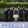 (L-R) Brazil's President Michel Temer, Russian President Vladimir Putin, Indian Prime Minister Narendra Modi, Chinese President Xi Jinping and South African President Jacob Zuma pose for a group picture during BRICS Summit in Benaulim, Goa