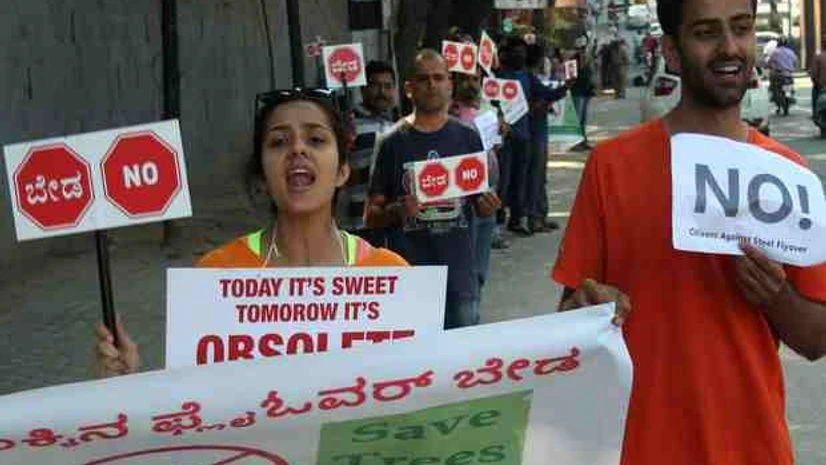 Residents Unite In Protest For Urgent Road Infrastructure Improvements In Bengaluru 89 Bengaluru citizens form human chain to protest flyover