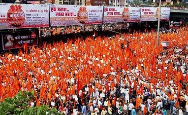 Maratha protests: Maharashtra, except Navi Mumbai, stares at bandh tomorrow Maratha Community people participate in a "Maratha Kranti Morcha" in Thane, Maharashtra on Sunday.Photo:PTI