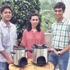 (From left) Ankit Mathur, Neha Juneja and Shoeb Kazi, co founders of Greenway Grameen
