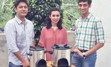 Greenway Grameen: Cooking without smoke (From left) Ankit Mathur, Neha Juneja and Shoeb Kazi, co founders of Greenway Grameen
