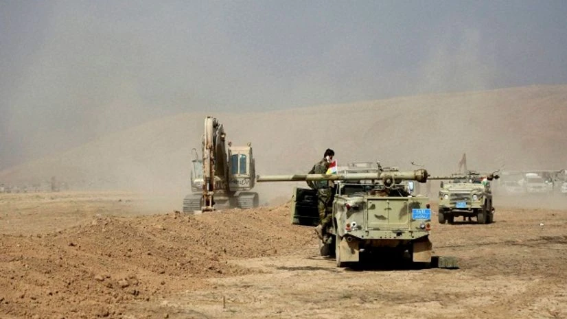 A peshmerga convoy drives towards a frontline in Khazer, about 30 kilometers (19 miles) east of Mosul, Iraq.Photo:PTI A peshmerga convoy drives towards a frontline in Khazer, about 30 kilometers (19 miles) east of Mosul, Iraq.Photo:PTI
