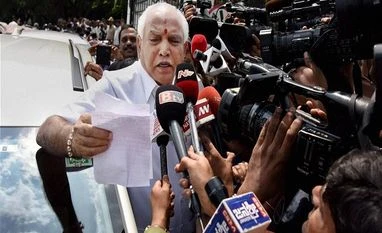 HC extends stay on prosecutive action against BJP's Yeddyurappa BJP state president B S Yeddyurappa speaks to media after CBI court cleared all charges against him, in Bengaluru