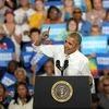 President Barack Obama addresses the crowd at a campaign event for Democratic presidential candidate Hillary Clinton in Orlando.Photo: PTI