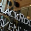 The BlackRock logo is seen outside of its offices in New York