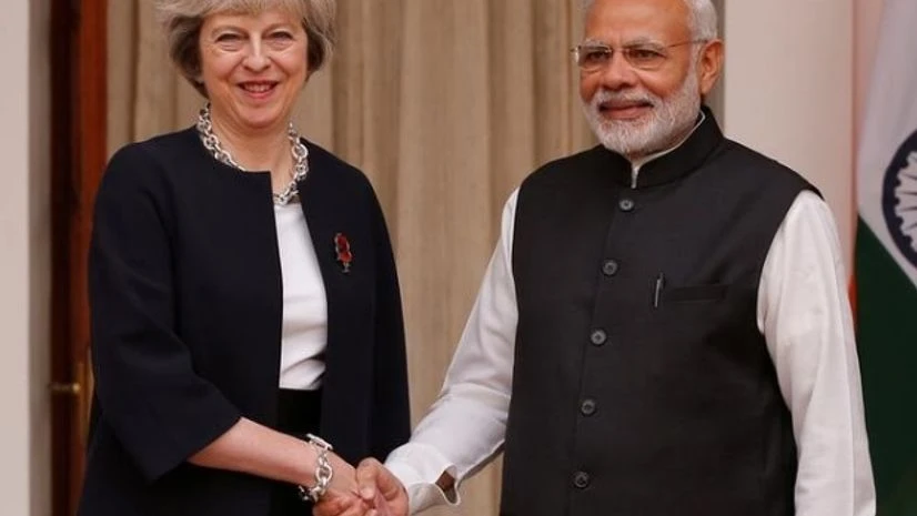 Theresa May and Narendra Modi Theresa May and Narendra Modi