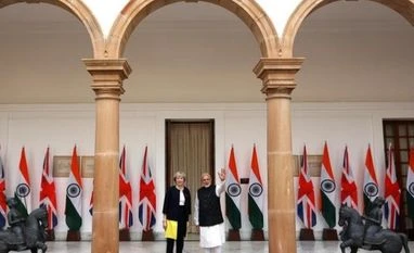 Theresa May and Narendra Modi Theresa May and Narendra Modi