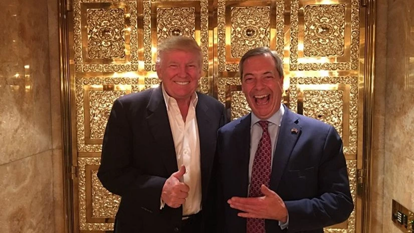 Farage with Donald Trump at Trump Tower in New York City. @Nigel_Farage Farage with Donald Trump at Trump Tower in New York City. @Nigel_Farage